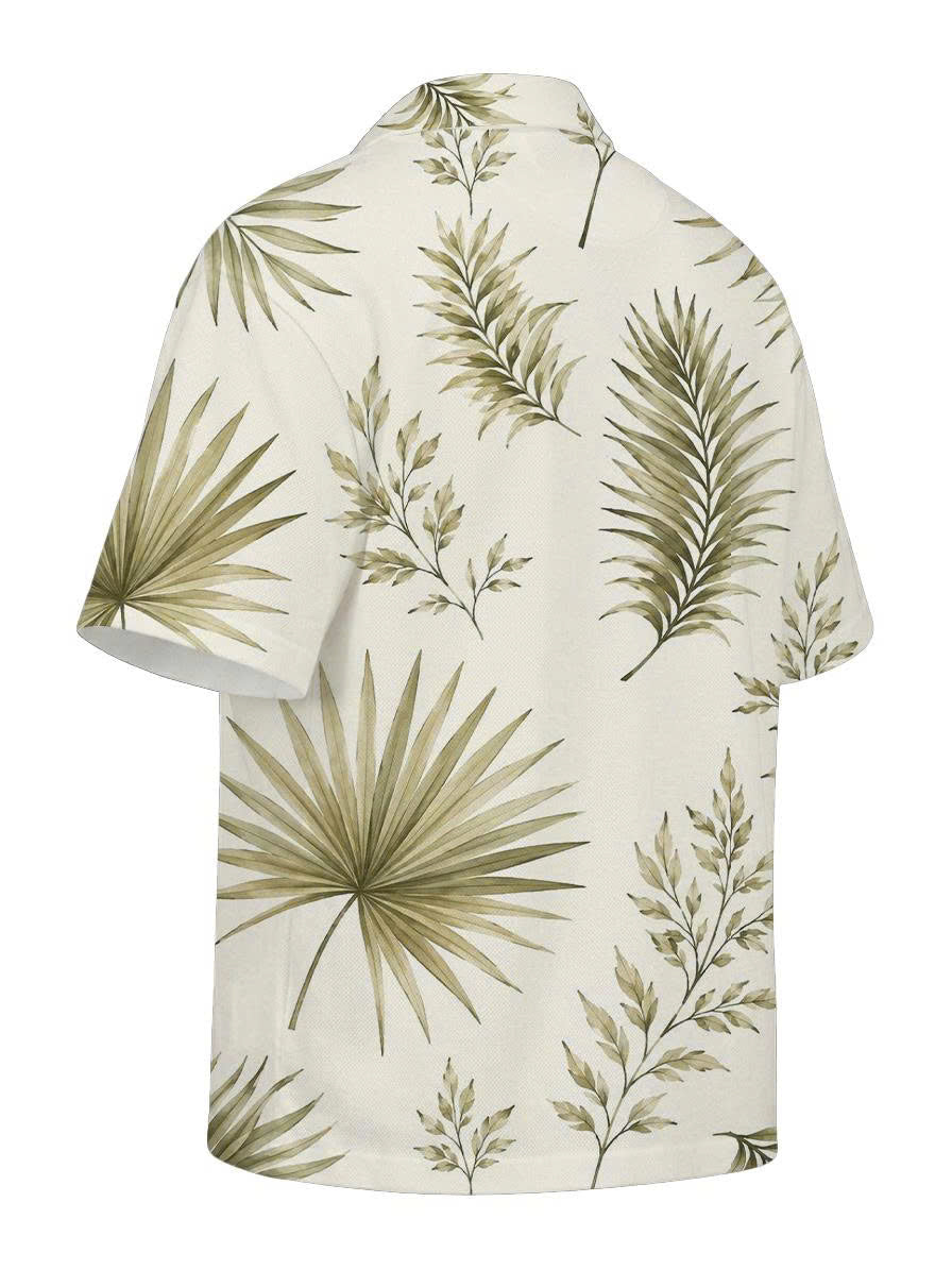 Lavieso Men’s Botanical Print Short Sleeve Hawaiian Shirt – Elegant Resort Style