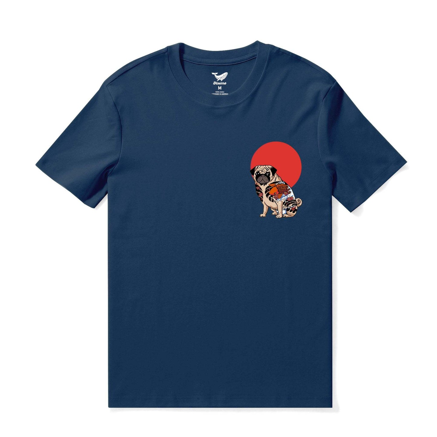 Hawaiian Tee For Men Yakuza Pug Tee Crew Neck 100% Cotton