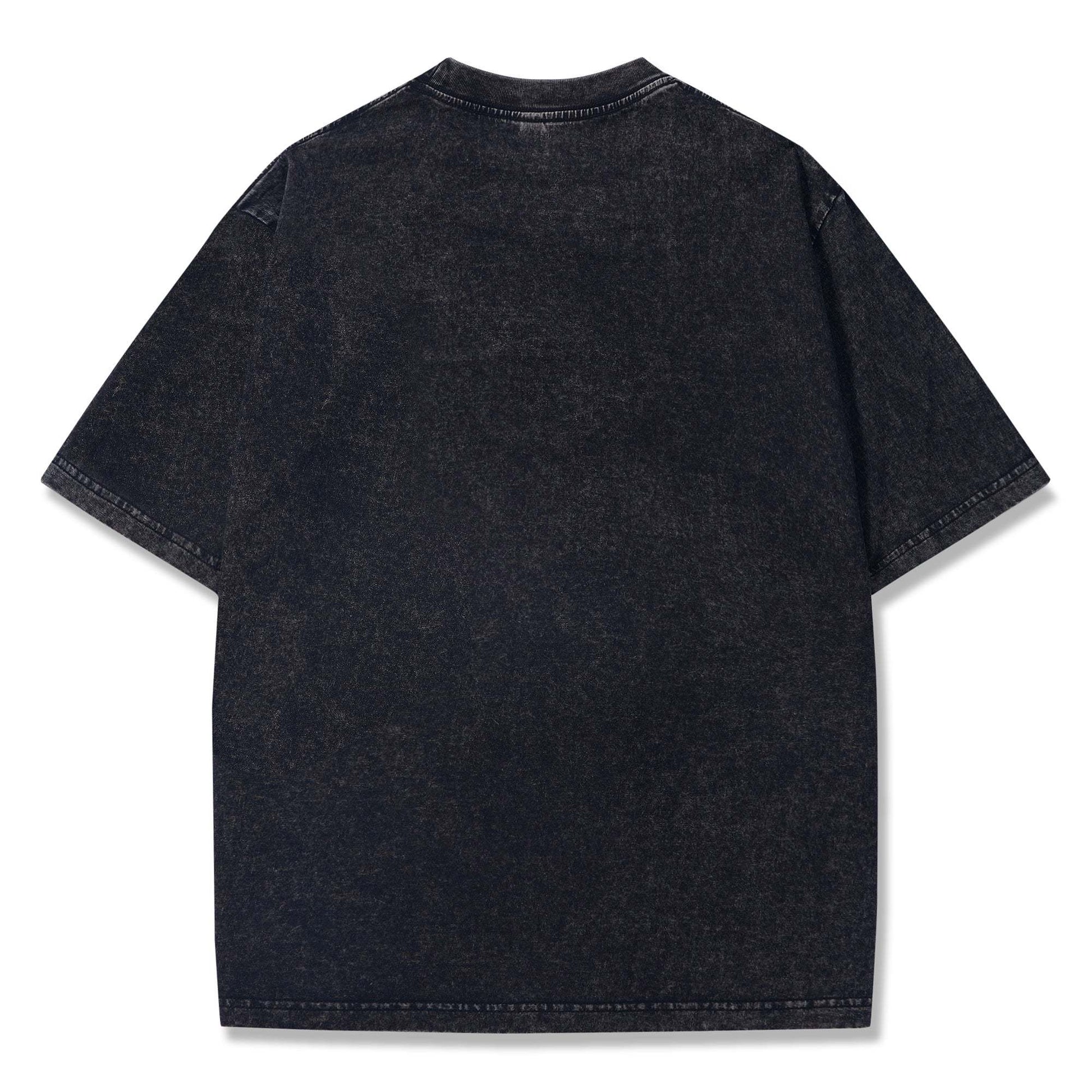 Men's black t-shirt with crew neck, pterosaur fossil print