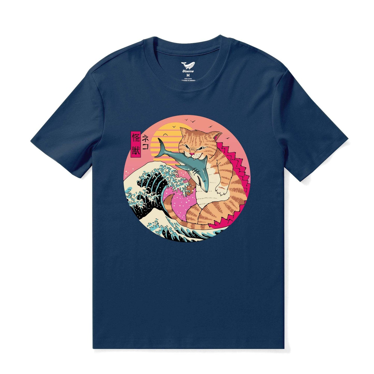 Hawaiian Tee For Men Super CatZilla Tee Crew Neck 100% Cotton