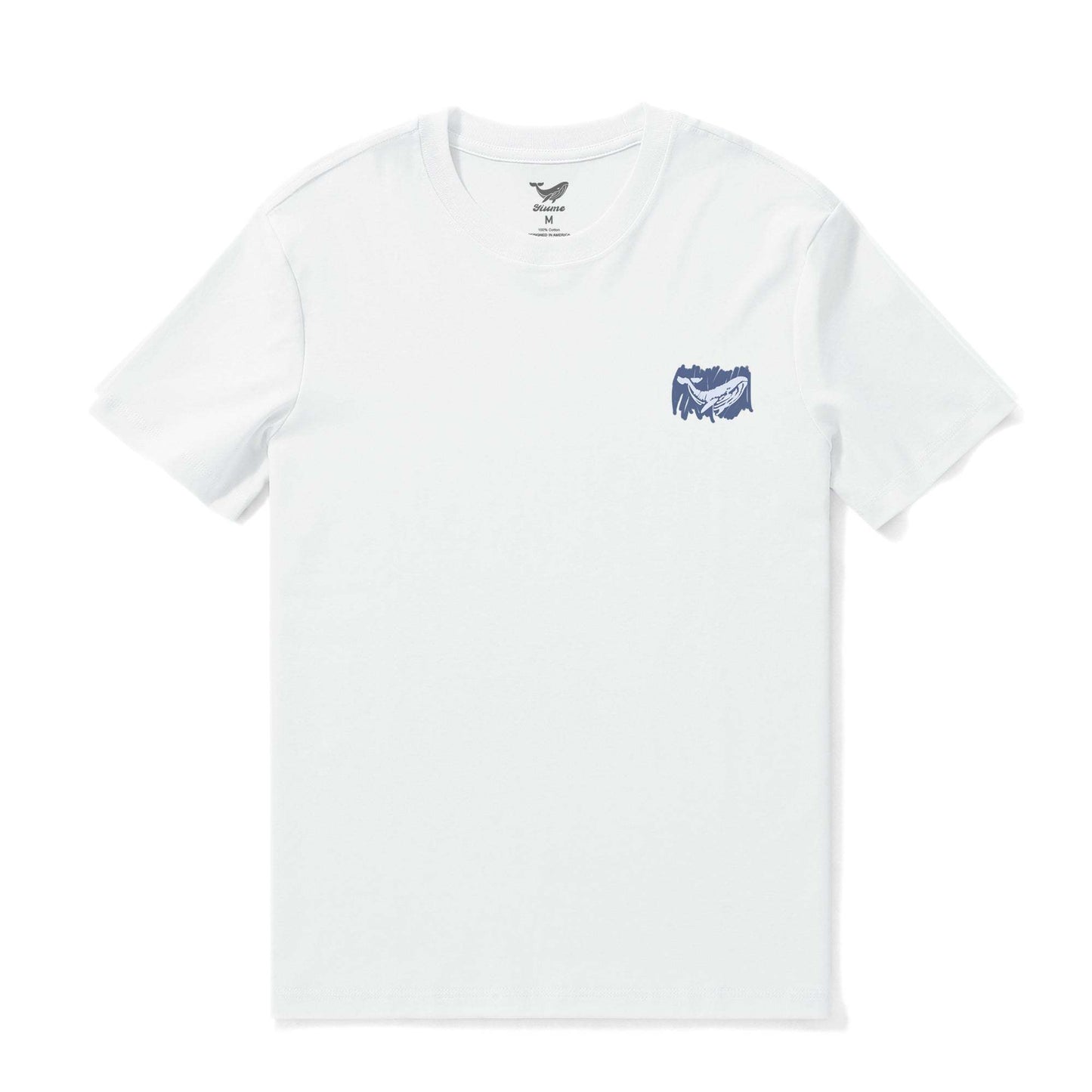 Leap of the Leviathan men's Hawaiian tee, whale design, 100% cotton