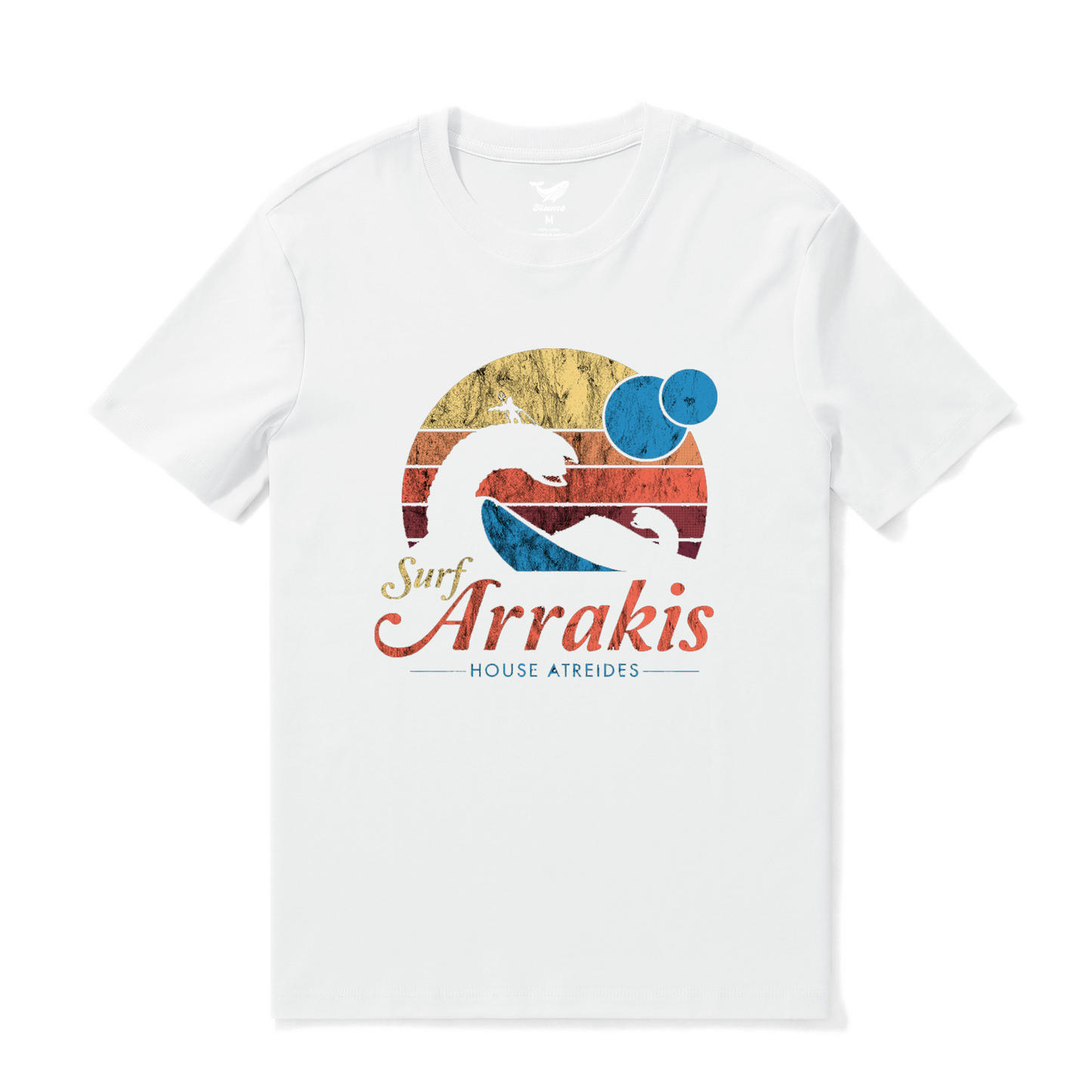 Hawaiian Tee For Men Vintage Distressed Surf Tee Crew Neck 100% Cotton